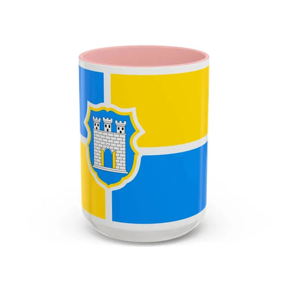 Flag of Zhytomyr Ukraine - Accent Coffee Mug 15oz Pink - Go Mug Yourself