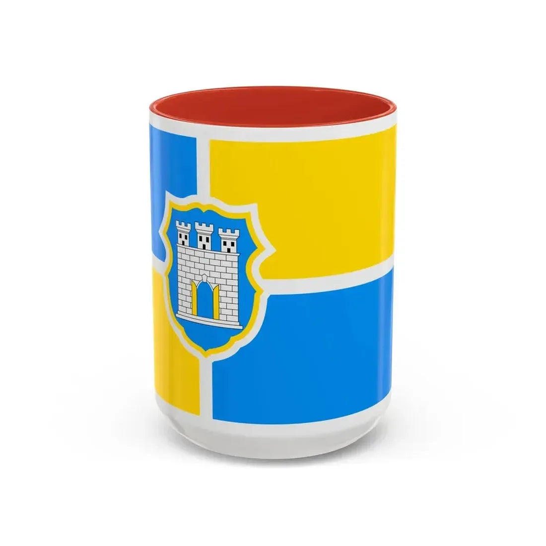 Flag of Zhytomyr Ukraine - Accent Coffee Mug 15oz Red - Go Mug Yourself