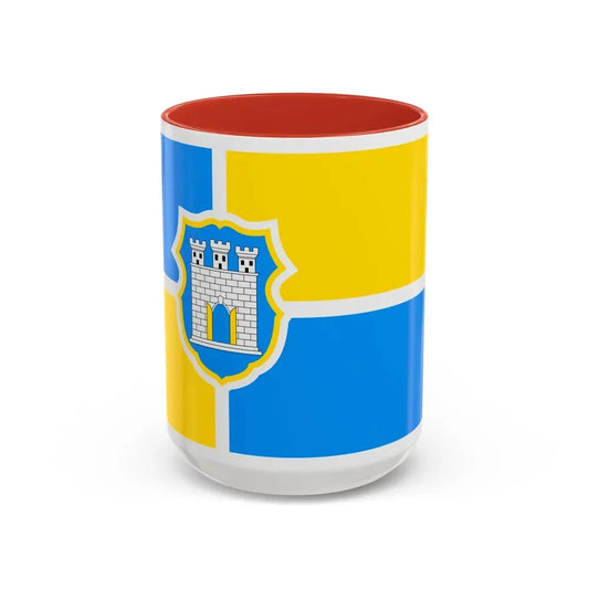 Flag of Zhytomyr Ukraine - Accent Coffee Mug 15oz Red - Go Mug Yourself