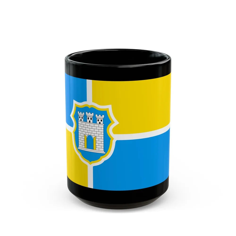 Flag of Zhytomyr Ukraine - Black Coffee Mug-15oz-Go Mug Yourself