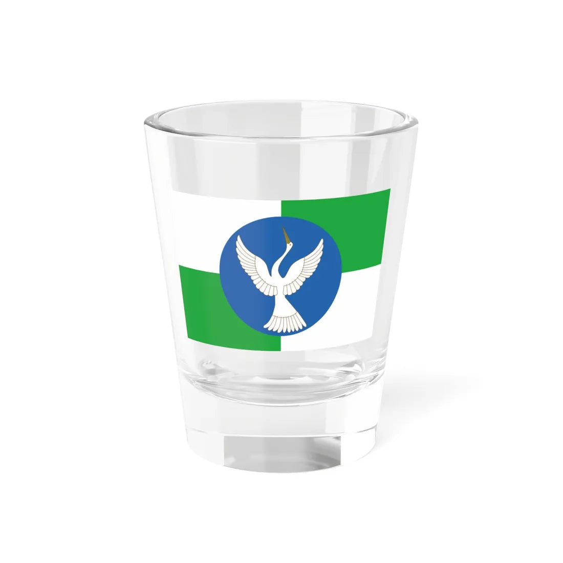 Flag of Zianchurinsky rayon (Russia) Shot Glass 1.5oz 1.5oz - Go Mug Yourself