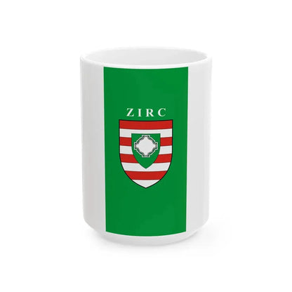 Flag of Zirc vertical (Hungary) White Coffee Mug 15oz - Go Mug Yourself