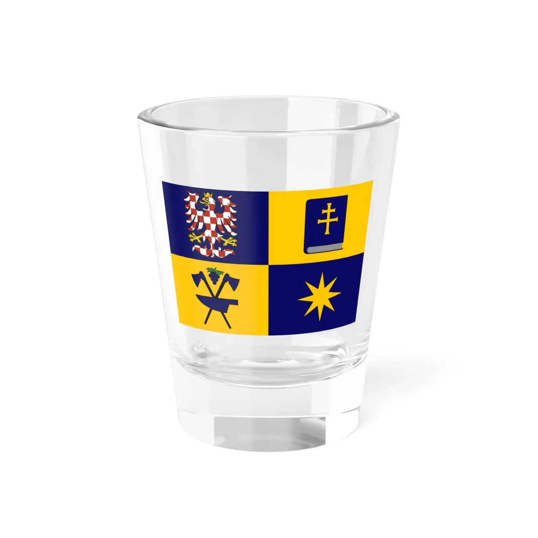 Flag of Zlin Region (Czech Republic) Shot Glass 1.5oz 1.5oz - Go Mug Yourself