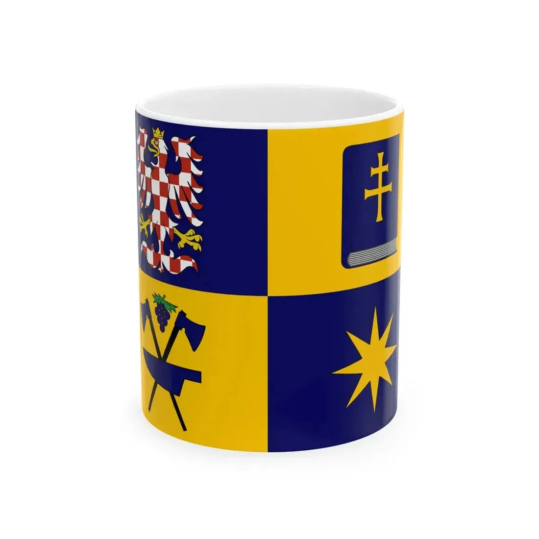 Flag of Zlin Region (Czech Republic) White Coffee Mug 11oz - Go Mug Yourself