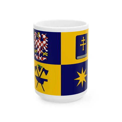 Flag of Zlin Region (Czech Republic) White Coffee Mug 15oz - Go Mug Yourself