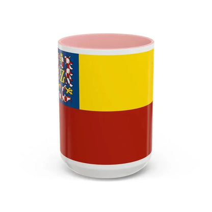 Flag of Znojmo Czech Republic - Accent Coffee Mug 15oz Pink - Go Mug Yourself