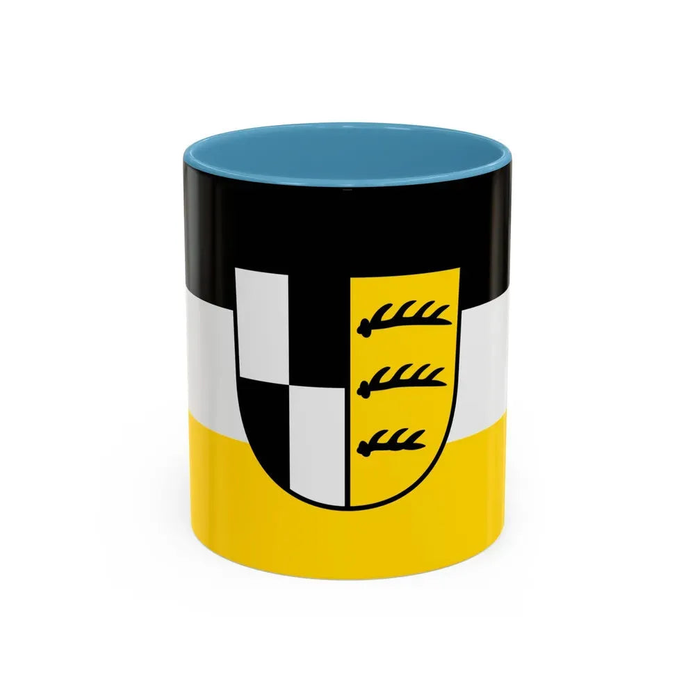 Flag of Zollernalbkreis Germany - Accent Coffee Mug 11oz Light Blue - Go Mug Yourself