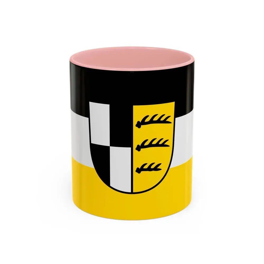 Flag of Zollernalbkreis Germany - Accent Coffee Mug 11oz Pink - Go Mug Yourself