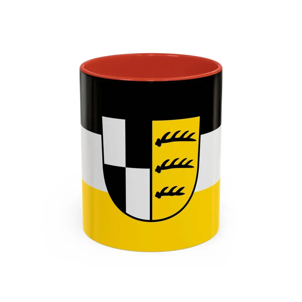 Flag of Zollernalbkreis Germany - Accent Coffee Mug 11oz Red - Go Mug Yourself
