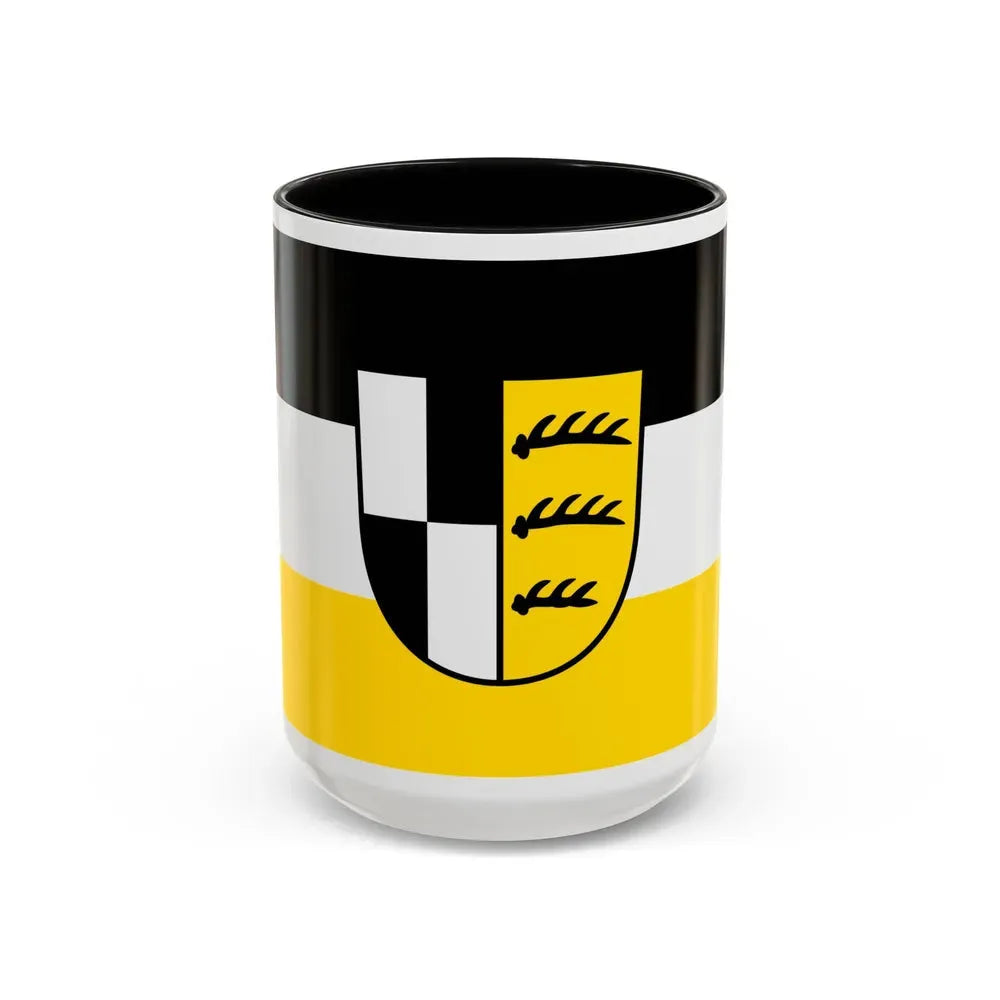 Flag of Zollernalbkreis Germany - Accent Coffee Mug 15oz Black - Go Mug Yourself