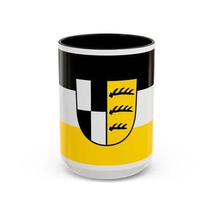 Flag of Zollernalbkreis Germany - Accent Coffee Mug 15oz Black - Go Mug Yourself