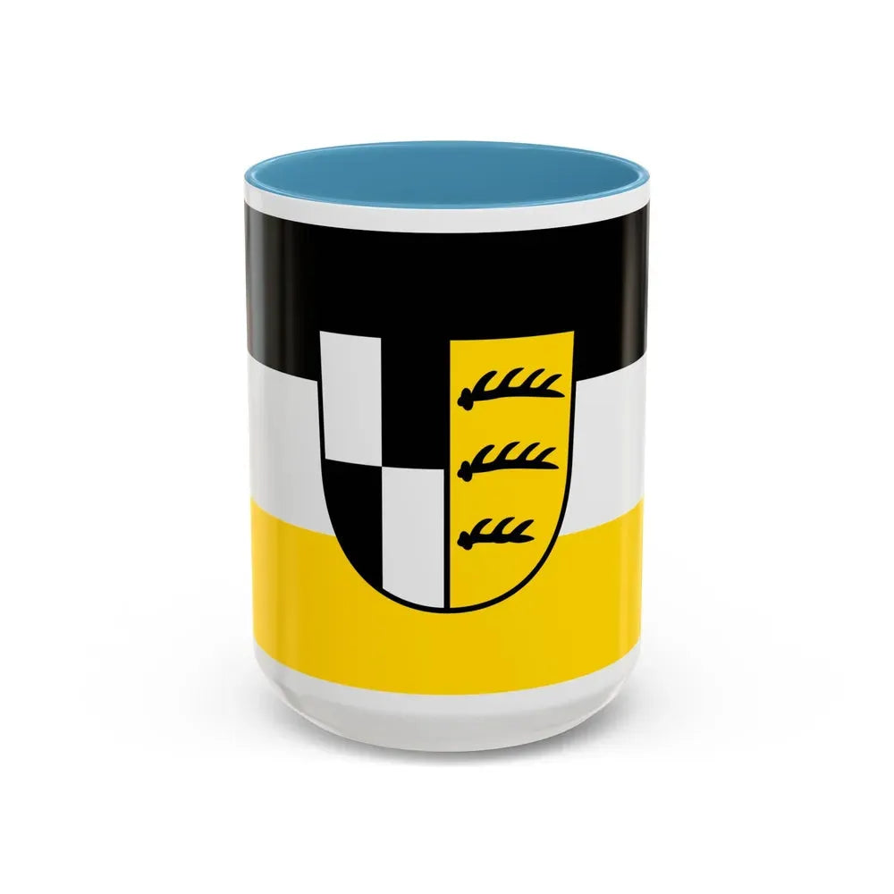 Flag of Zollernalbkreis Germany - Accent Coffee Mug 15oz Light Blue - Go Mug Yourself