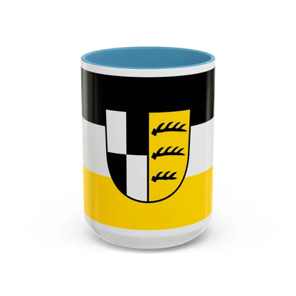 Flag of Zollernalbkreis Germany - Accent Coffee Mug 15oz Light Blue - Go Mug Yourself