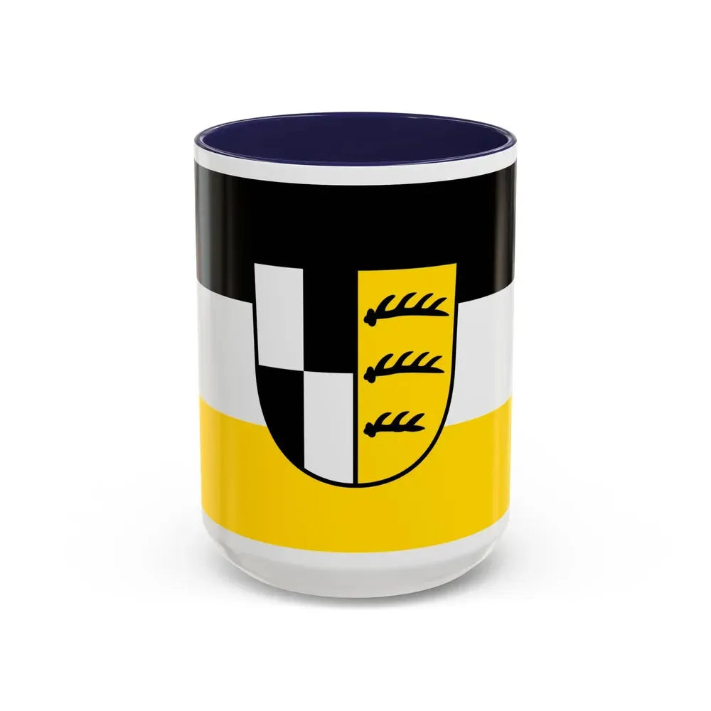 Flag of Zollernalbkreis Germany - Accent Coffee Mug 15oz Navy - Go Mug Yourself