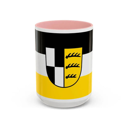 Flag of Zollernalbkreis Germany - Accent Coffee Mug 15oz Pink - Go Mug Yourself