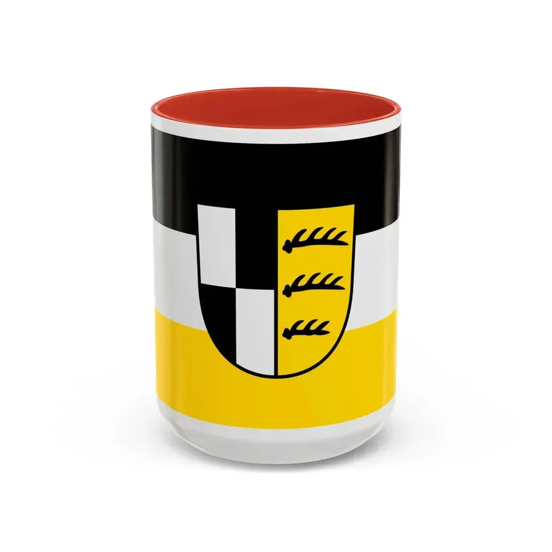 Flag of Zollernalbkreis Germany - Accent Coffee Mug 15oz Red - Go Mug Yourself