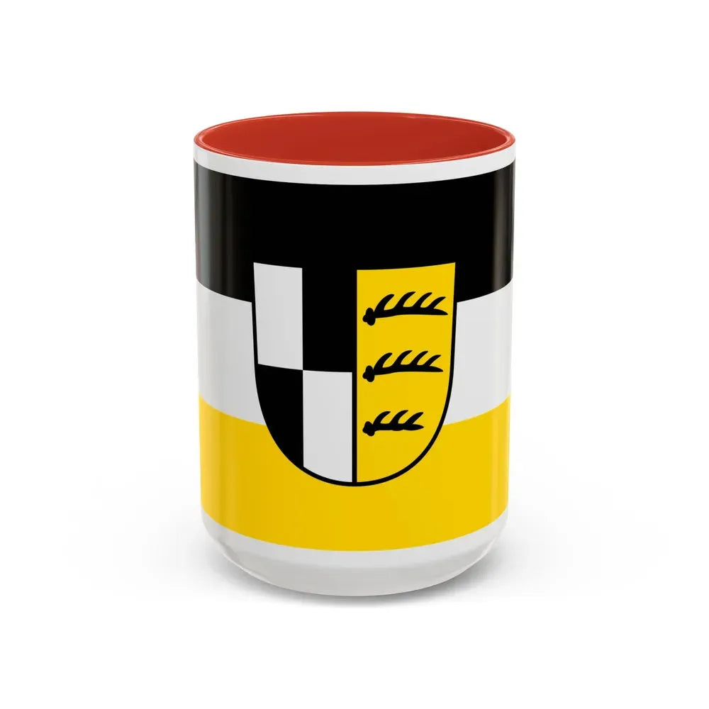 Flag of Zollernalbkreis Germany - Accent Coffee Mug 15oz Red - Go Mug Yourself