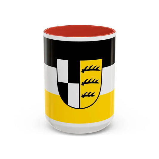 Flag of Zollernalbkreis Germany - Accent Coffee Mug 15oz Red - Go Mug Yourself
