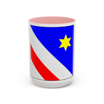 Flag of Zollikon Switzerland - Accent Coffee Mug 15oz Pink - Go Mug Yourself
