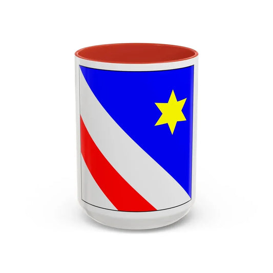 Flag of Zollikon Switzerland - Accent Coffee Mug 15oz Red - Go Mug Yourself