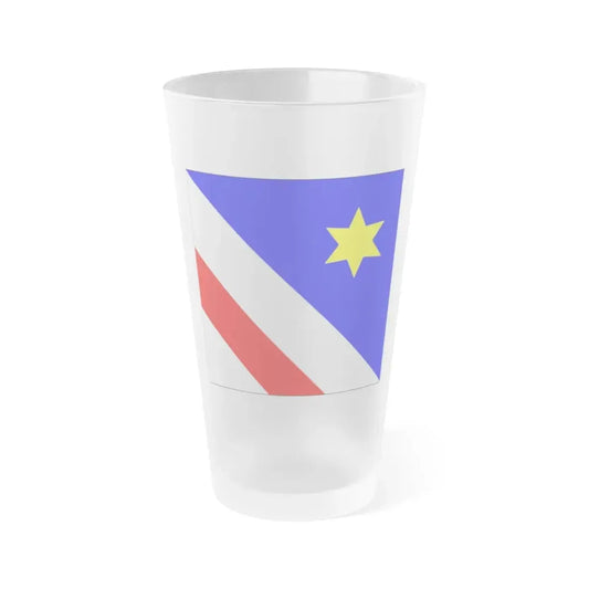 Flag of Zollikon Switzerland - Frosted Pint Glass 16oz 16oz Frosted - Go Mug Yourself