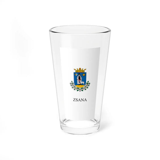 Flag of Zsana vertical (Hungary) Pint Glass 16oz 16oz - Go Mug Yourself