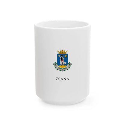 Flag of Zsana vertical (Hungary) White Coffee Mug 15oz - Go Mug Yourself