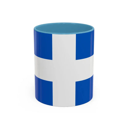 Flag of Zwolle the capital of the province of Overijssel Netherlands - Accent Coffee Mug 11oz Light Blue - Go Mug Yourself