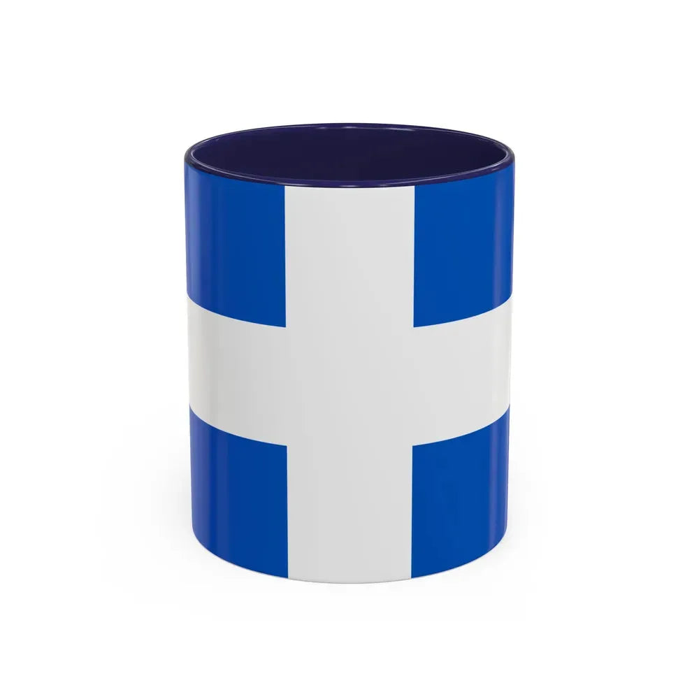 Flag of Zwolle the capital of the province of Overijssel Netherlands - Accent Coffee Mug 11oz Navy - Go Mug Yourself
