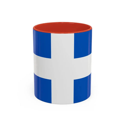 Flag of Zwolle the capital of the province of Overijssel Netherlands - Accent Coffee Mug 11oz Red - Go Mug Yourself