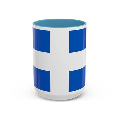 Flag of Zwolle the capital of the province of Overijssel Netherlands - Accent Coffee Mug 15oz Light Blue - Go Mug Yourself