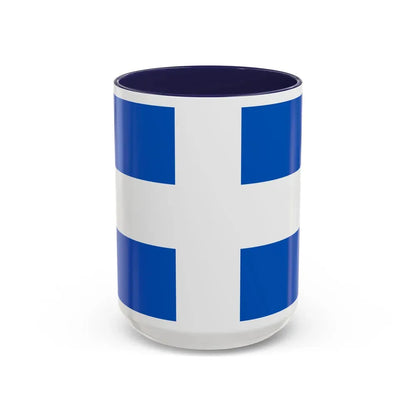 Flag of Zwolle the capital of the province of Overijssel Netherlands - Accent Coffee Mug 15oz Navy - Go Mug Yourself