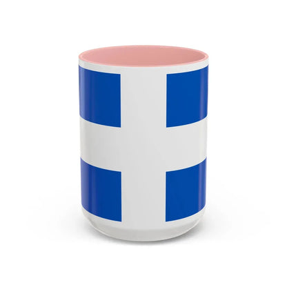 Flag of Zwolle the capital of the province of Overijssel Netherlands - Accent Coffee Mug 15oz Pink - Go Mug Yourself