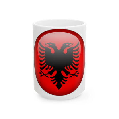 Flag orb Albania (Albania) White Coffee Mug 15oz - Go Mug Yourself