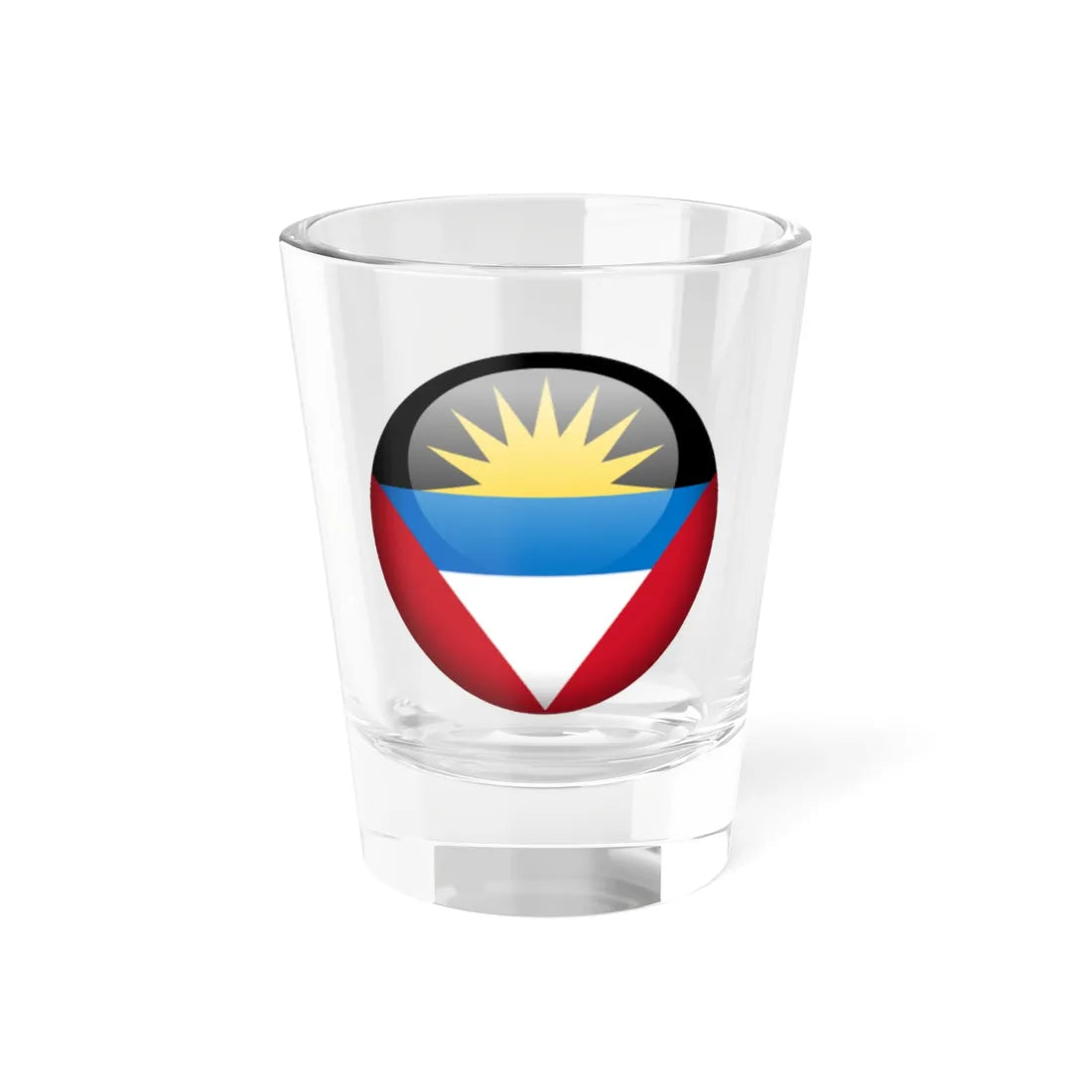Flag orb Antigua and Barbuda (Antigua and Barbuda) Shot Glass 1.5oz 1.5oz - Go Mug Yourself