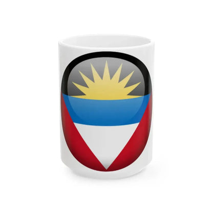 Flag orb Antigua and Barbuda (Antigua and Barbuda) White Coffee Mug 15oz - Go Mug Yourself