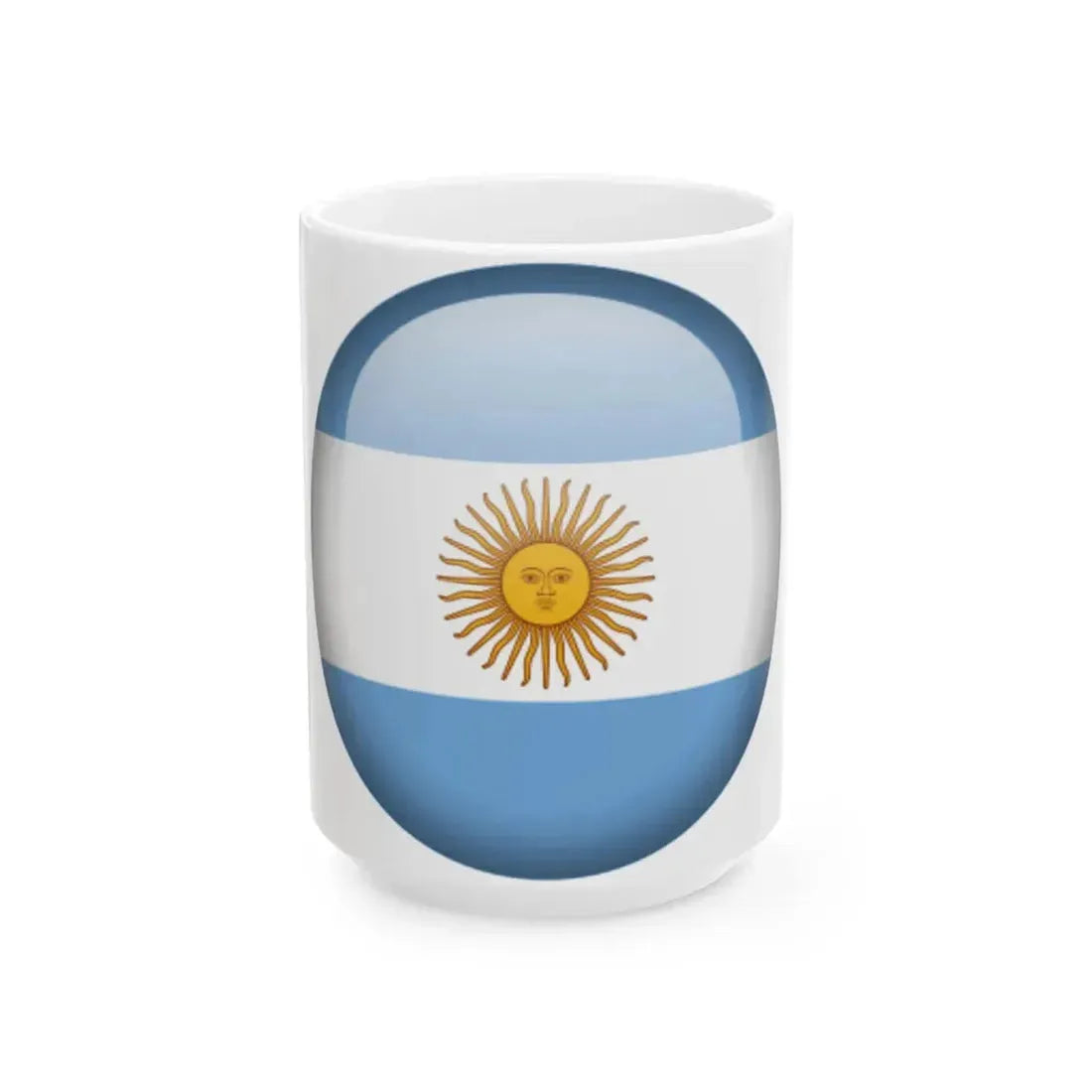 Flag orb Argentina (Argentina) White Coffee Mug 15oz - Go Mug Yourself