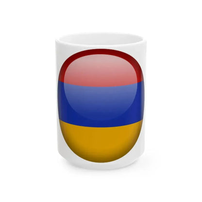 Flag orb Armenia (Armenia) White Coffee Mug 15oz - Go Mug Yourself