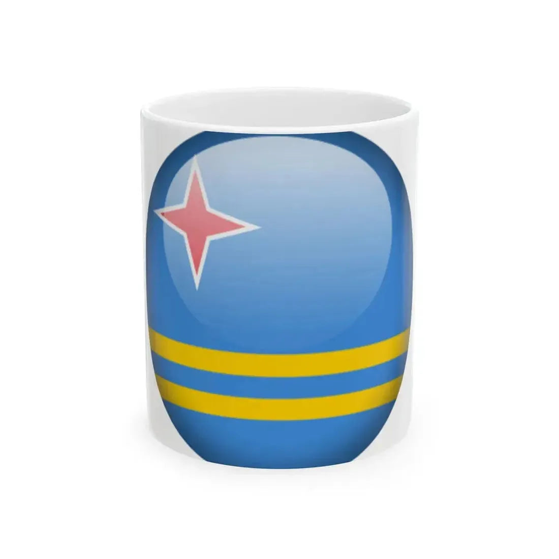 Flag orb Aruba (Netherlands) White Coffee Mug 11oz - Go Mug Yourself