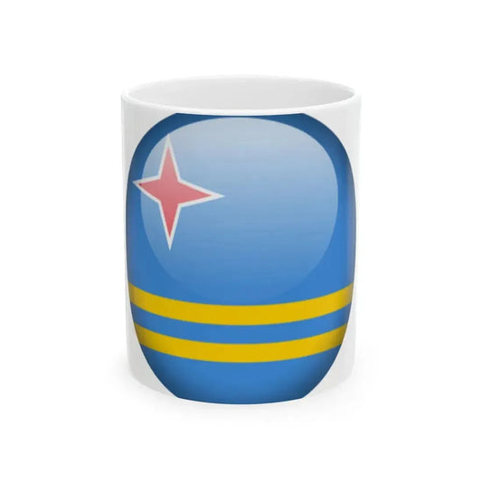 Flag orb Aruba (Netherlands) White Coffee Mug 11oz - Go Mug Yourself