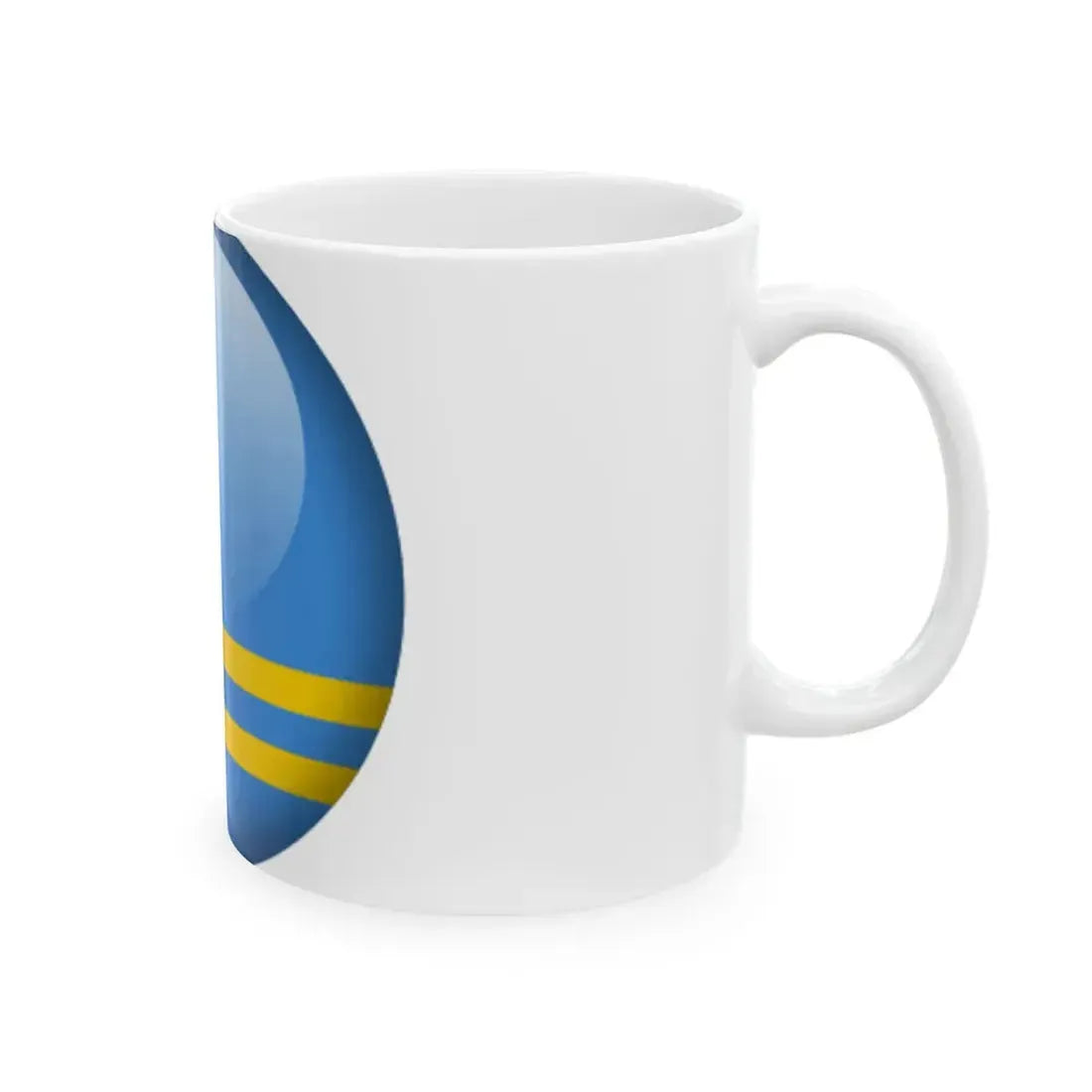 Flag orb Aruba (Netherlands) White Coffee Mug - Go Mug Yourself