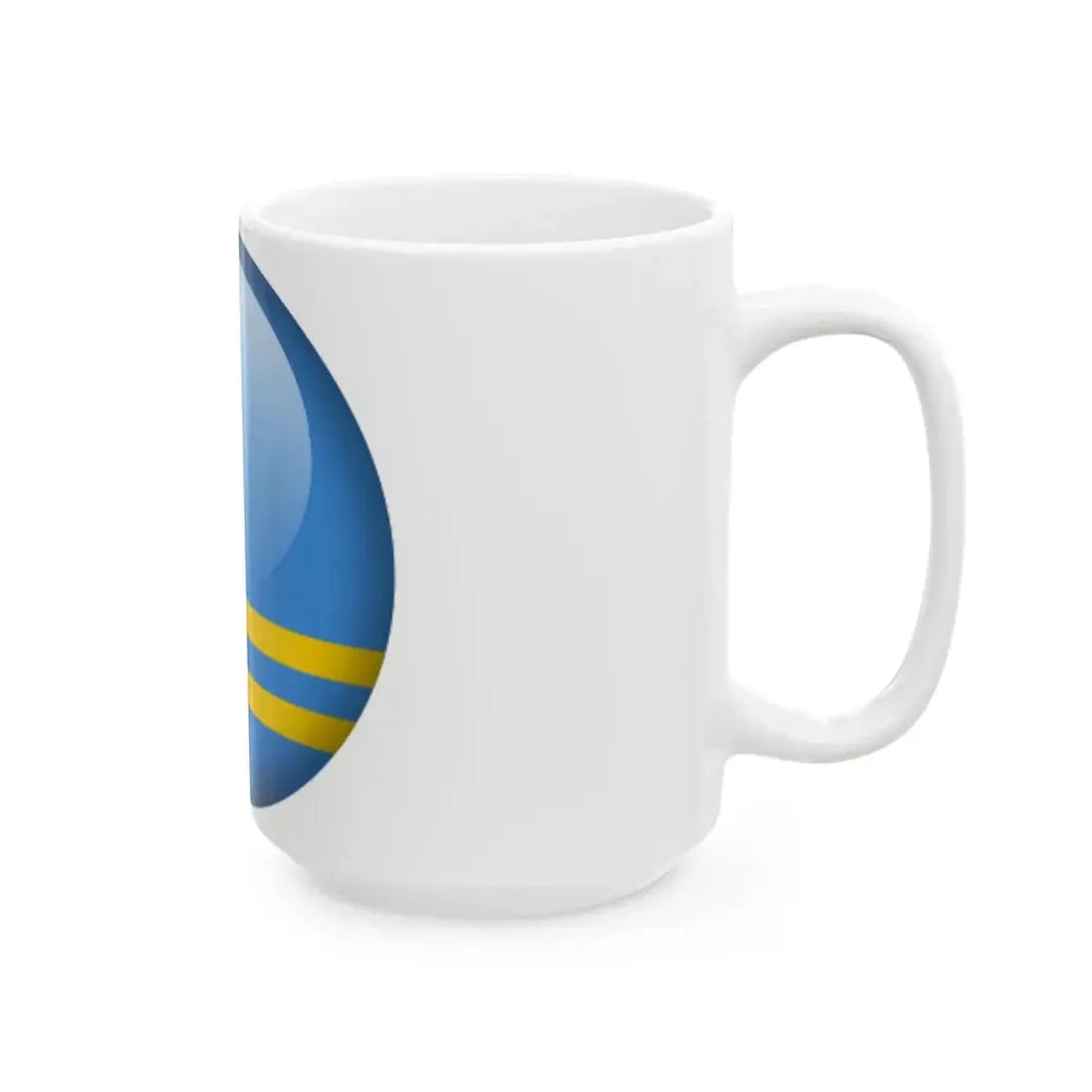 Flag orb Aruba (Netherlands) White Coffee Mug - Go Mug Yourself