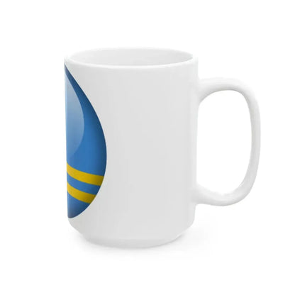 Flag orb Aruba (Netherlands) White Coffee Mug - Go Mug Yourself