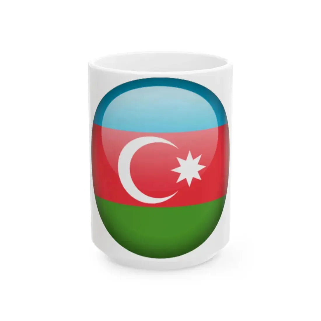 Flag orb Azerbaijan (Azerbaijan) White Coffee Mug 15oz - Go Mug Yourself