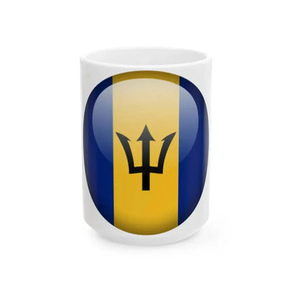 Flag orb Barbados (Barbados) White Coffee Mug 15oz - Go Mug Yourself