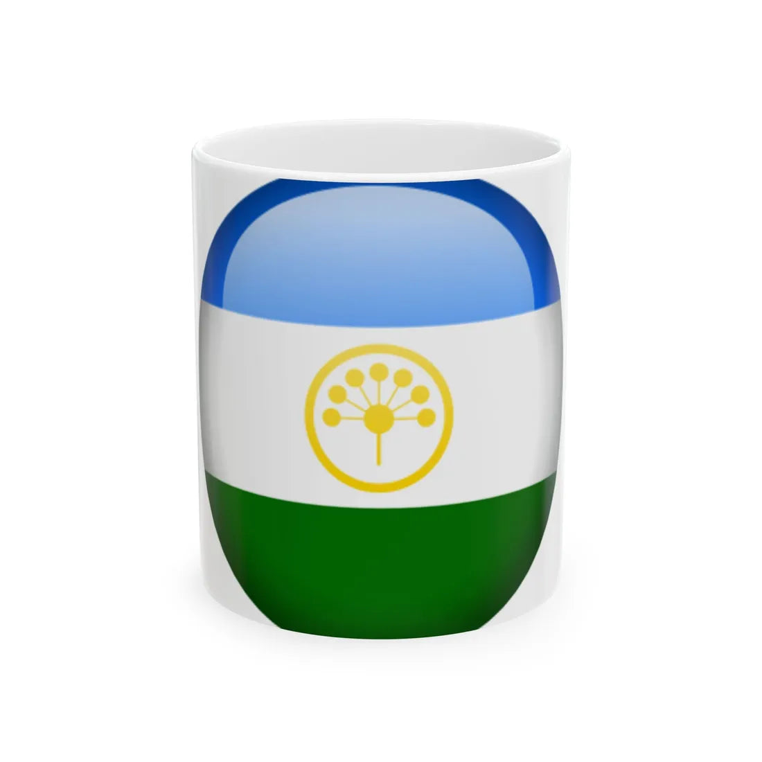 Flag orb Bashkortostan (Russia) White Coffee Mug 11oz - Go Mug Yourself