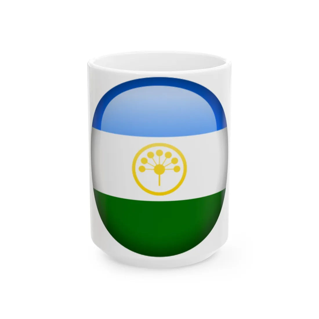 Flag orb Bashkortostan (Russia) White Coffee Mug 15oz - Go Mug Yourself