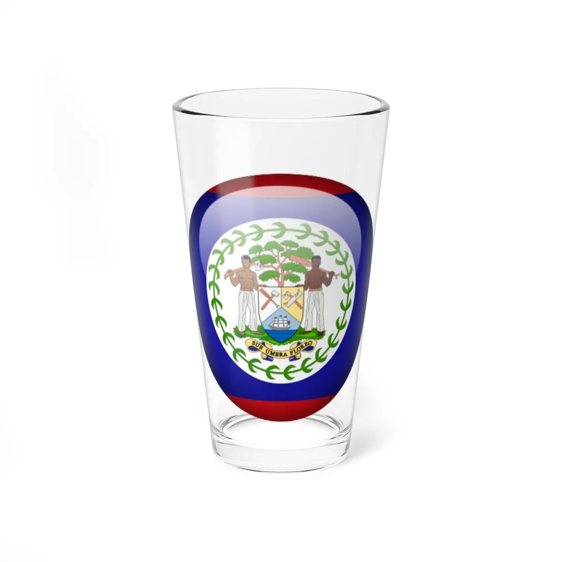 Flag orb Belize (Belize) Pint Glass 16oz 16oz - Go Mug Yourself