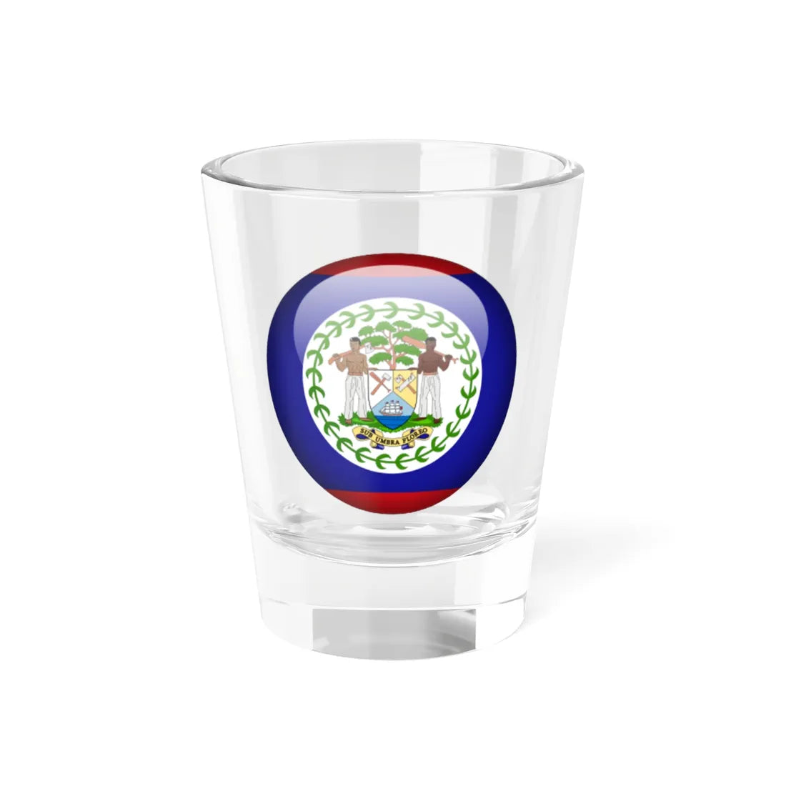 Flag orb Belize (Belize) Shot Glass 1.5oz 1.5oz - Go Mug Yourself