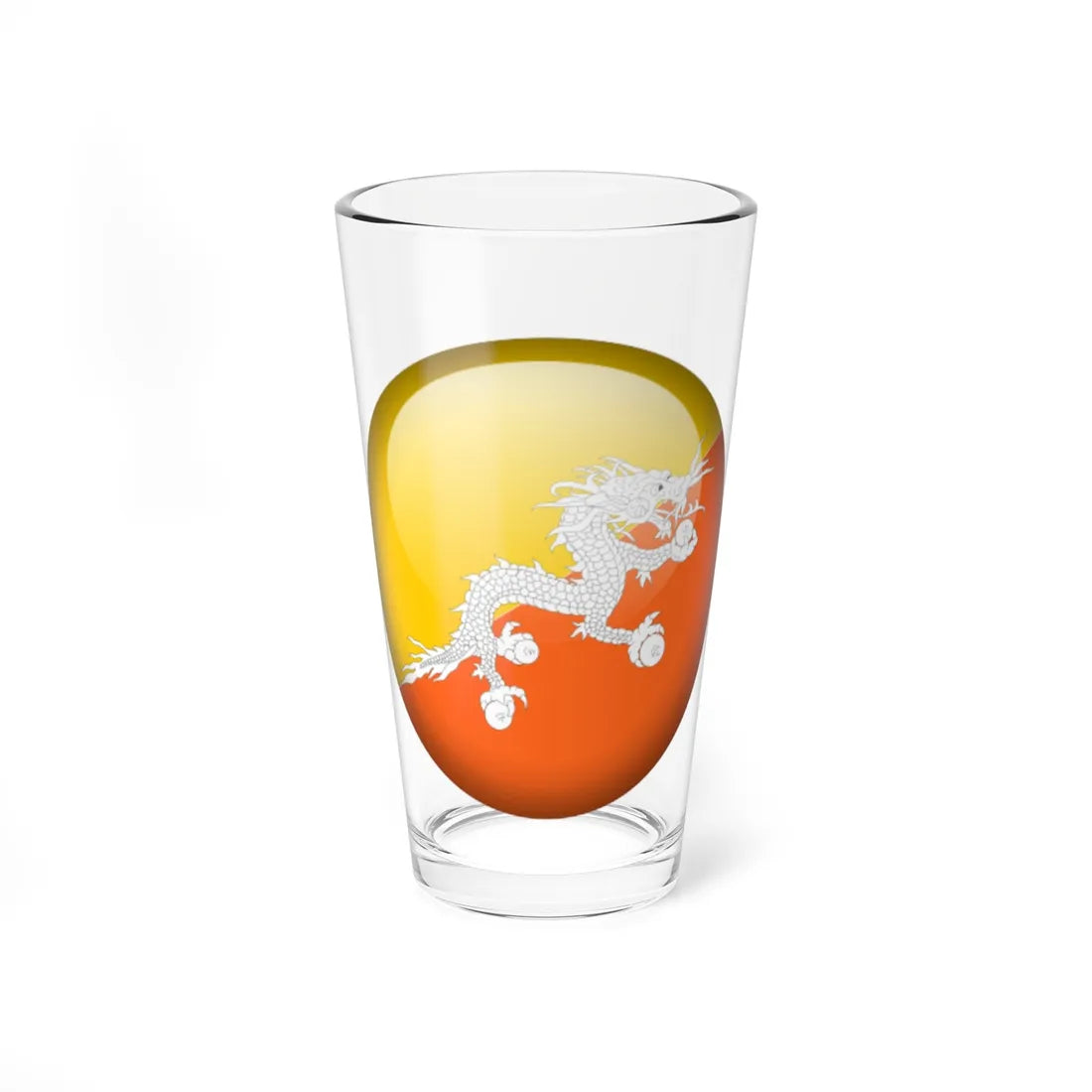 Flag orb Bhutan (Bhutan) Pint Glass 16oz 16oz - Go Mug Yourself